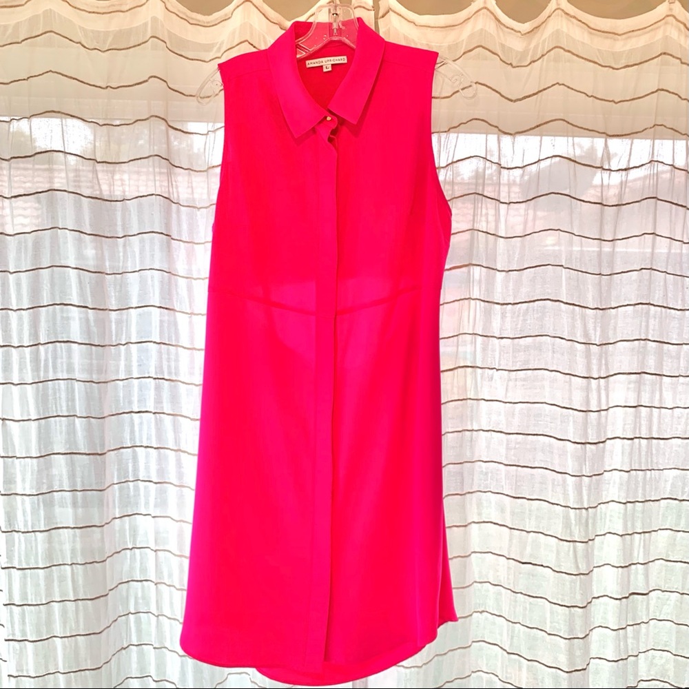 Peek-a-boo back Amanda Uprichard shirtdress. Pink!